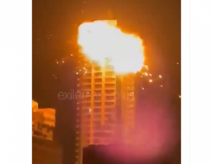 الفيديو المتداول لاستهداف برج في البحرين قديم